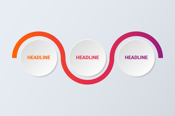 Poster - Modern abstract 3D infographic template with three steps for success. Business circle template.