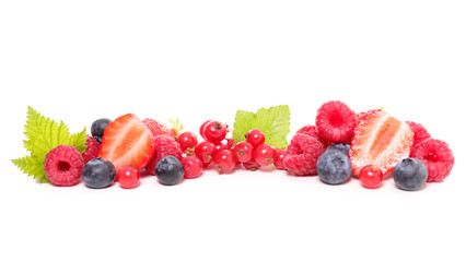 Canvas Print - berries fruits on white background