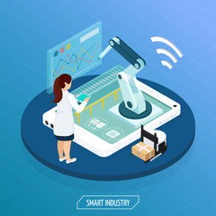 Wall Mural - Futuristic Industry Isometric Concept