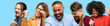 © Krakenimages.com - Group of mixed people, women and men happy and excited expressing winning gesture. Successful and celebrating victory, triumphant