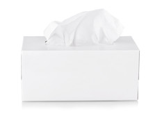 Opened  Tissue Box Isolated On A White Background.