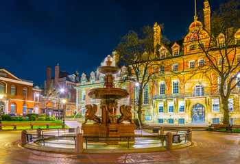 Wall Mural - Night view of town hall in Leicester, England