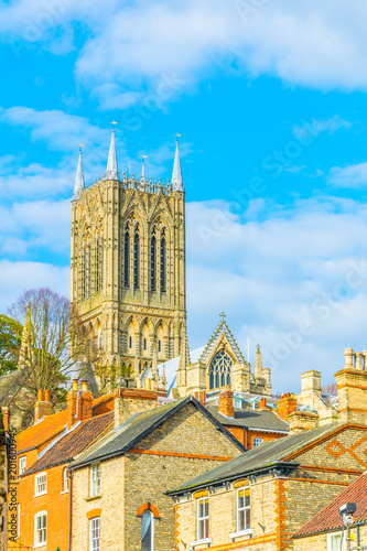 Fotografia View of the lincoln cathedral, England