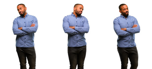 Poster - African american man with beard irritated and angry expressing negative emotion, annoyed with someone