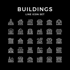 Wall Mural - Set line icons of buildings