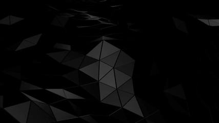 Wall Mural - Abstract polygonal space low poly with connecting surface. Futuristic HUD background