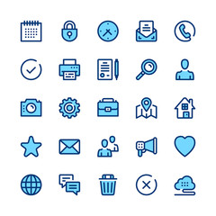 Fototapete - Basic line icons set. Modern graphic design concepts, simple symbols, elements, pictograms collection. Minimal thin line design. Premium quality. Pixel perfect. Vector outline icons