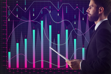 Poster - Broker trade and market concept