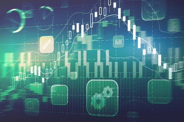 Poster - Creative forex chart background