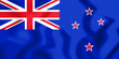 3D Flag of New Zealand.