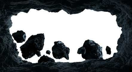 Poster - Asteroids flying close to planets 3D rendering elements of this image furnished by NASA