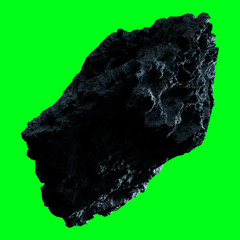 Wall Mural - dark rock asteroid isolated 3d rendering