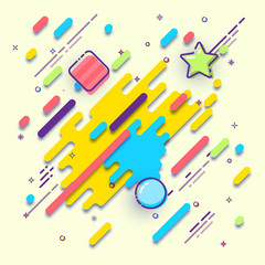 Poster - Abstract geometric background with flat design elements. Vector design of cover, brochure or flyer.