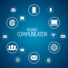 Wall Mural - internet communication set icons vector illustration design