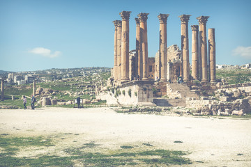 Wall Mural - Temple of Artemis in the ancient Roman city of Gerasa, Jerash, Jordan.