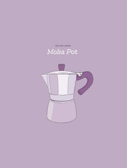 Wall Mural - moka pot. coffee maker hand draw vector