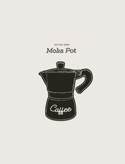 Wall Mural - moka pot. coffee maker hand draw vector