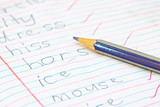 Fototapeta  - English Spelling Test and Pencil