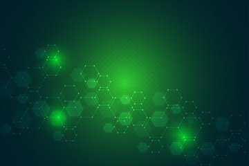 Hexagon background design. Geometric abstract background with molecular structure.