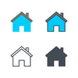 © Maxchered - House sign support service flat colored line silhouette icon vector