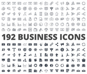 Poster - Business icon vector line silhouette pack