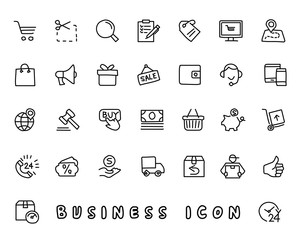 business hand drawn icon design illustration, line style icon, designed for app and web