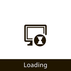 Poster - computer icon. loading computer. sign design