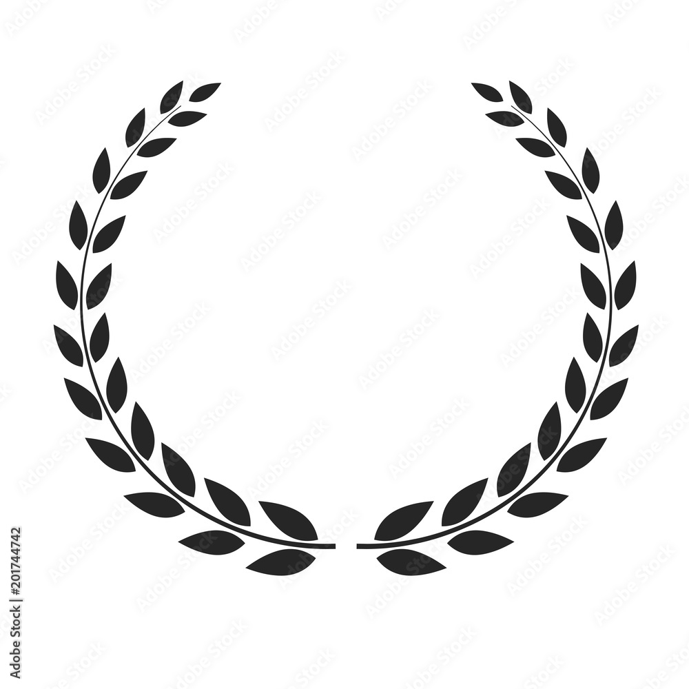 Vector laurel wreath placed on white background Stock Vector | Adobe Stock