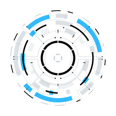 Wall Mural - Futuristic Sci-Fi Virtual Reality Technology HUD Circle Element. Abstract Background