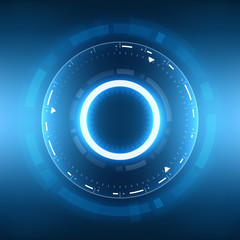 Wall Mural - Futuristic Sci-Fi Virtual Reality Technology HUD Circle Element. Abstract Background