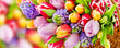 canvas print picture - Springtime flowers and decorations