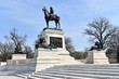 Black iron sculpture of Ulysses Simpson Grand near the Capitol in Washington D. C in the USA