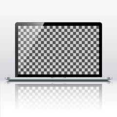 Wall Mural - Black laptop with transparent monitor - stock vector