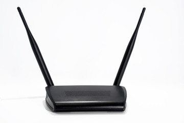 Black internet router.