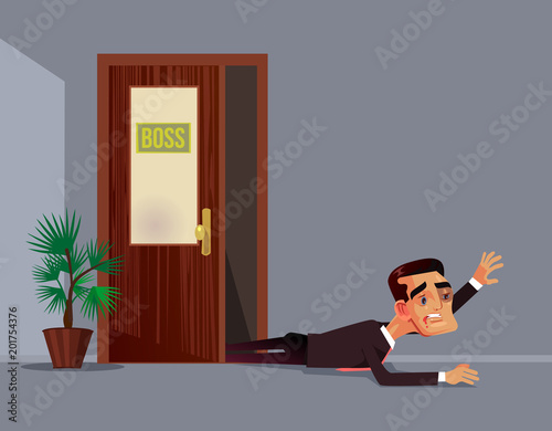 Fényképezés Bad angry boss beat employee office worker man character