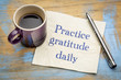 Practice gratitude daily - reminder on napkin