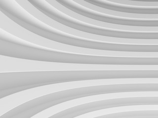 Aufkleber - Abstract of white curved architectural pattern background,Concept of future modern facade design on architecture,3d rendering	