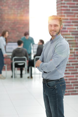 Canvas Print - Handsome smiling confident businessman portrait.