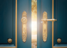 Antique Ornate Gold Door Handle