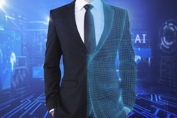 Poster - Technology, artificial intelligence and finance concept