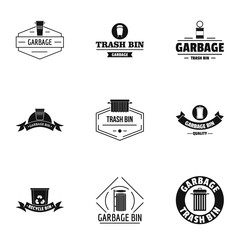 Poster - Waste logo set. Simple set of 9 waste vector logo for web isolated on white background