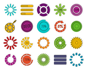 Poster - Loading icon set. Color outline set of loading vector icons for web design isolated on white background