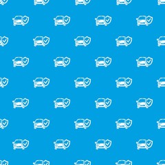 Poster - Insurance car pattern vector seamless blue repeat for any use