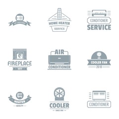 Poster - Conditioner logo set. Simple set of 9 conditioner vector logo for web isolated on white background
