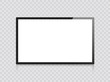 © iiierlok_xolms - Frame TV. Monitor computer black photo frame isolated on transparent background. Vector blank screen lcd, plasma, panel TV for your design. Frontal view television. Vector illustration.