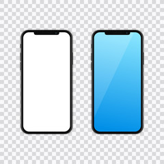 Poster - realistic smartphone. set realistic smartphone. phone black. flat cartoon design, vector illustratio