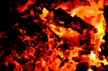 Poster - 
A background consisting of various incandescent and burning materials.