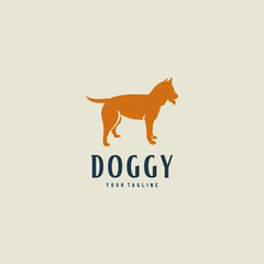 Wall Mural - Doggy Logo Template Design. Creative Vector Emblem, for Icon or Design Concept.