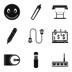 Poster - Enterprise network icons set. Simple set of 9 enterprise network vector icons for web isolated on white background