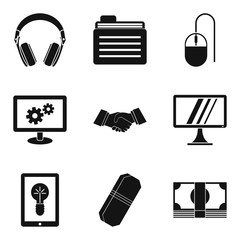Poster - Community icons set. Simple set of 9 community vector icons for web isolated on white background